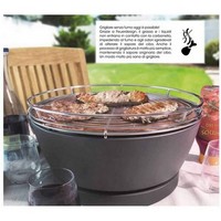photo vesuvio grill anthracite - kit with ignition gel + charcoal 3 kg + tongs 2